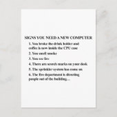 Signaturen, die Sie benötigen einen neuen Computer Postkarte (Vorderseite)