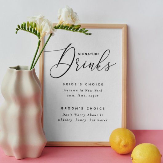 Signaturentrink | Elegante Hochzeitsscocktails Zei Poster