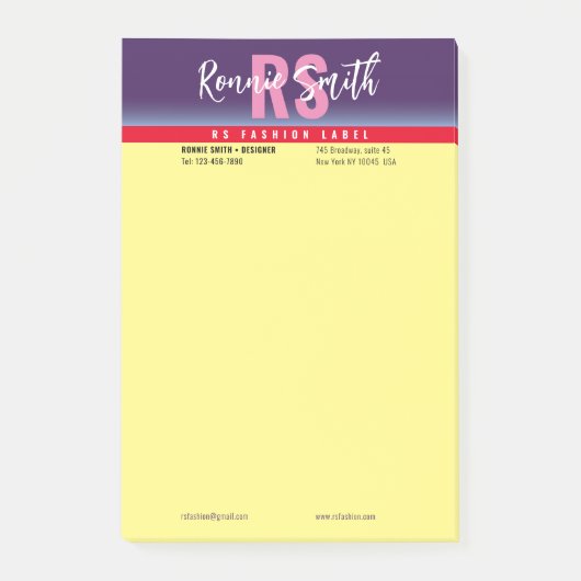 Signaturhinweise Post-it Klebezettel (Vorderseite)