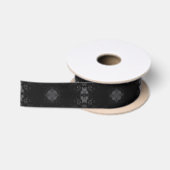 Signaturmuster Schwarz Satinband (Spule)