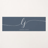 Signaturname Simple Calligraphy Navy Blue Script Yogamatte (Vorderseite (Horizontal))