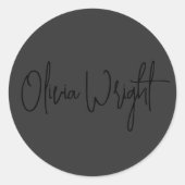 Signaturskript, Beruflich schwarz Runder Aufkleber (Vorderseite)