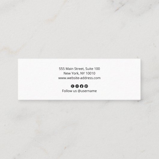 Signaturskript, moderne Berufliche Mi Mini Visitenkarte (Rückseite)