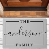 Signaturskript Personalisiert Grauer Familienname Fußmatte