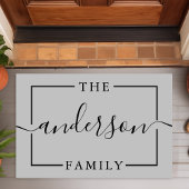 Signaturskript Personalisiert Grauer Familienname Fußmatte