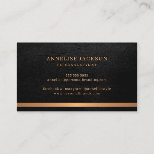 Signaturskript schwarzes Gold Visitenkarte (Rückseite)
