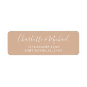 Signaturskript Tan Taupe Hochzeitssemme Rücksendea (Vorne)