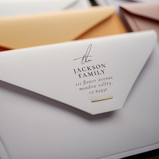 Signaturskript "The Family Name Rücksendeadresse" Permastempel