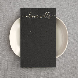 Signaturskriptor für schwarze Linen Visitenkarte