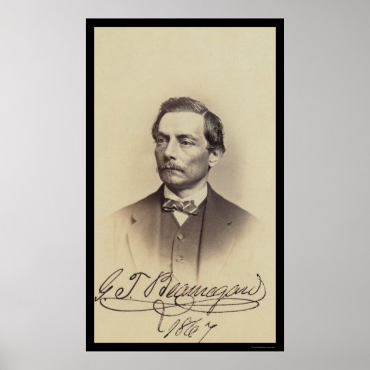 Signed Card General Beauregard 1867 Poster (Vorne)