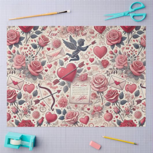 Signed with a Rose Seidenpapier (Basteln)