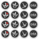 “Signed with Love – ASL ILY” Aufkleber (Vorderseite)