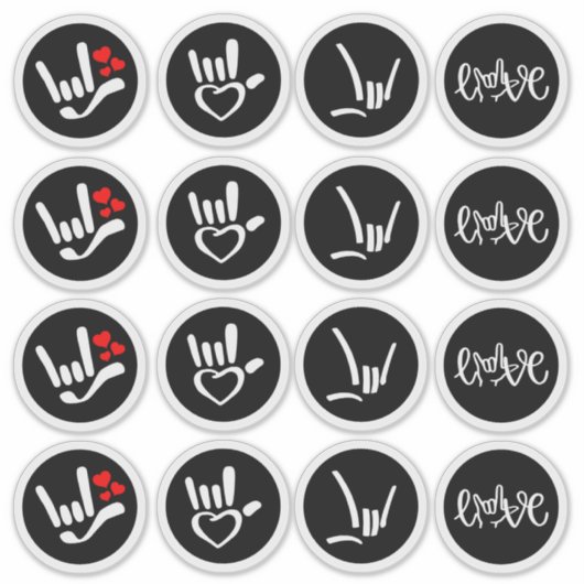 “Signed with Love – ASL ILY” Aufkleber (Vorderseite)