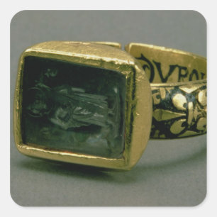 Signet Ring von König Louis IX von Frankreich (St. Quadratischer Aufkleber