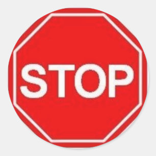 Signieraufkleber stoppen runder aufkleber