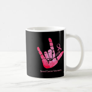 Signieren der Liebe Brustkrebs Bewusstsein rosa Ba Kaffeetasse