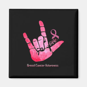 Signieren der Liebe Brustkrebs Bewusstsein rosa Ba Magnet