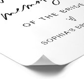 Signieren des beliebten Memory-Brautparty Poster (Ecke)