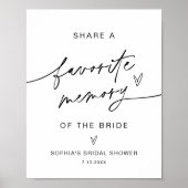 Signieren des beliebten Memory-Brautparty Poster (Vorne)