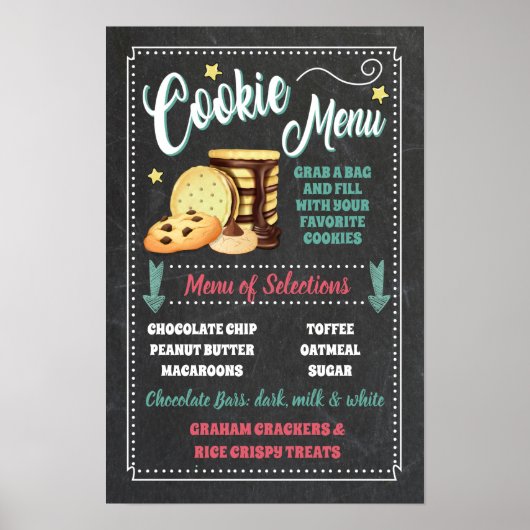 Signieren des Cookie Bar Menu-Party Poster (Vorne)