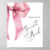 Signieren des Skript-Brautparty "Gast Book Pink Bo Poster (Vorne)
