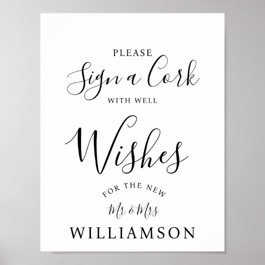 Signieren eines Cork-Party/Hochzeit Poster (Vorne)