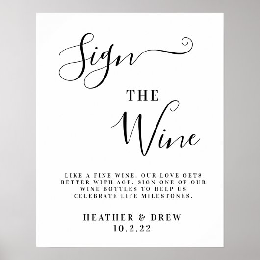 Signieren Sie das Wine Meilenstein Gästebuch Hochz (Vorne)