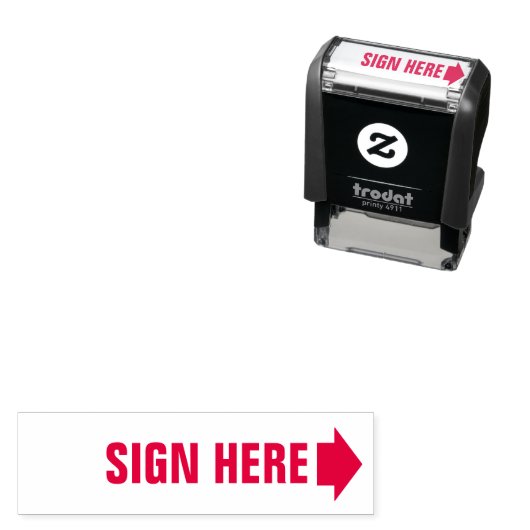 Signieren Sie hier mit Arrow-Dokumenten Selbstfarb Permastempel (Beispiel)