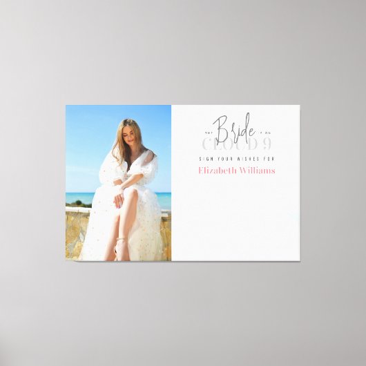 Signieren Sie Ihre Wünsche Foto Brautparty Gästebu Leinwanddruck (Vorderseite)