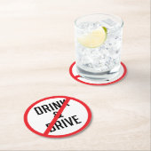 Signieren Sie nicht trinken und fahren | Untersetz Runder Pappuntersetzer (Vor Ort)