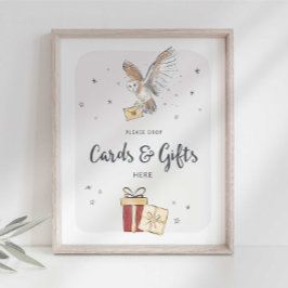 Signieren von Karten und Geschenken des Assistente Poster