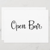 Signieren von Open Bar Empfang | Einfache Kalligra (Vorne/Hinten)