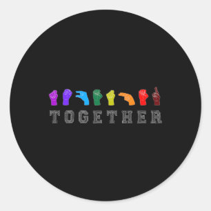 Signieren von Sprachhandsignen anzeigen Runder Aufkleber