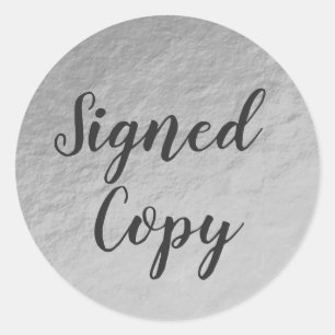 Signierte Copy-Imitate - Silver Foil Writer Runder Aufkleber