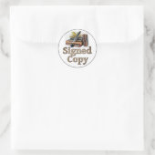 Signierte Kopierbücher und Quill 2 Runder Aufkleber (Tasche)