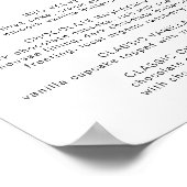 Signierung des Retro Cupcake Menüs Poster (Ecke)