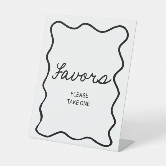 Signierung für minimale Favoriten im Brautparty Sockelschild (Vorderseite)