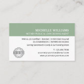 Signierung von Agent-Script-Logos für Notare-Loan- Visitenkarte (Rückseite)