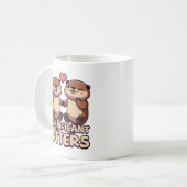 Significant Otters! Niedliche Paare Otter Pub Cart Kaffeetasse (Vorderseite Links)