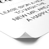 Signing Heart Drop Wedding Guest Book Sign Poster (Ecke)