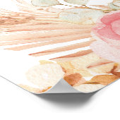 Signo de bienvenida de Baby Shower del Boho rosa f Poster (Ecke)