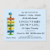 Signpost Save the Date Wiedersehen, Party oder Ver Ankündigungspostkarte (Vorderseite)