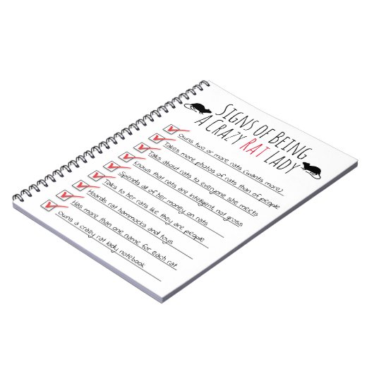 Signs of Being a Crazy Rat Lady Notizblock (Linke Seite)