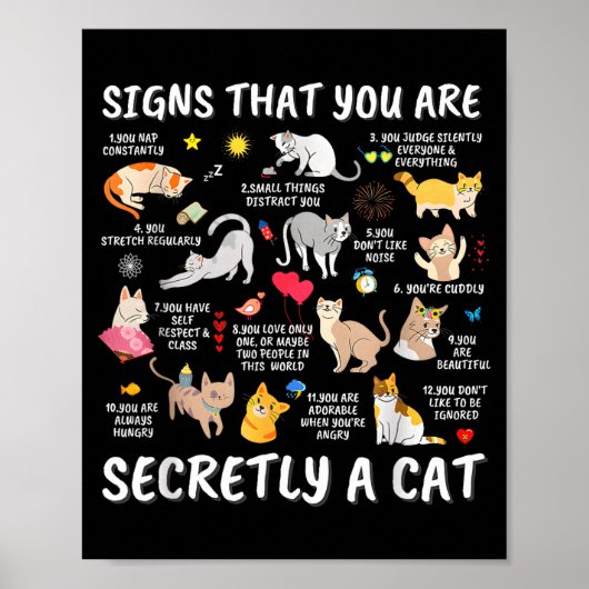 Signs That You Are Secretly A Cat  Poster (Vorne)