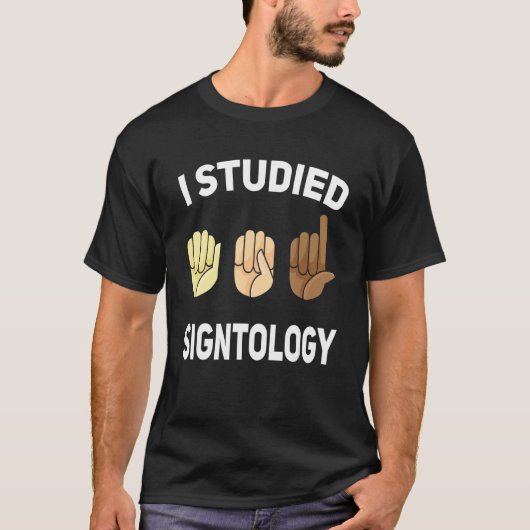 Signtology Hand Sign Language ASL Hand gesture dea T-Shirt (Vorderseite)