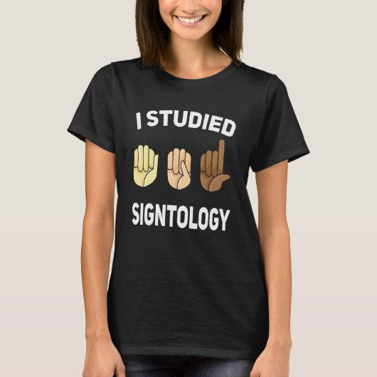 Signtology Hand Sign Language ASL Handgeste dea T-Shirt (Vorderseite)