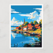 Sigtuna Schweden Vintage Reise Illustration Postkarte (Vorderseite)