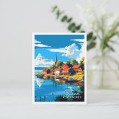 Sigtuna Schweden Vintage Reise Illustration Postkarte (Stehend Vorderseite)
