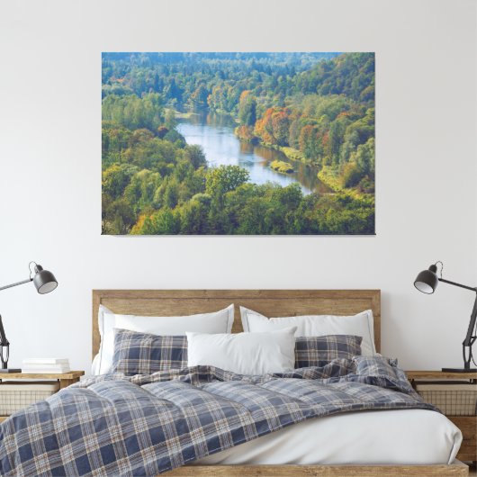 Sigulda Herbst im Tal des Flusses Gauja Leinwanddruck (Insitu (Schlafzimmer))