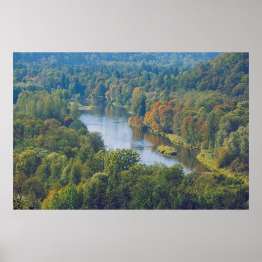 Sigulda Herbst im Tal des Flusses Gauja Poster (Vorne)